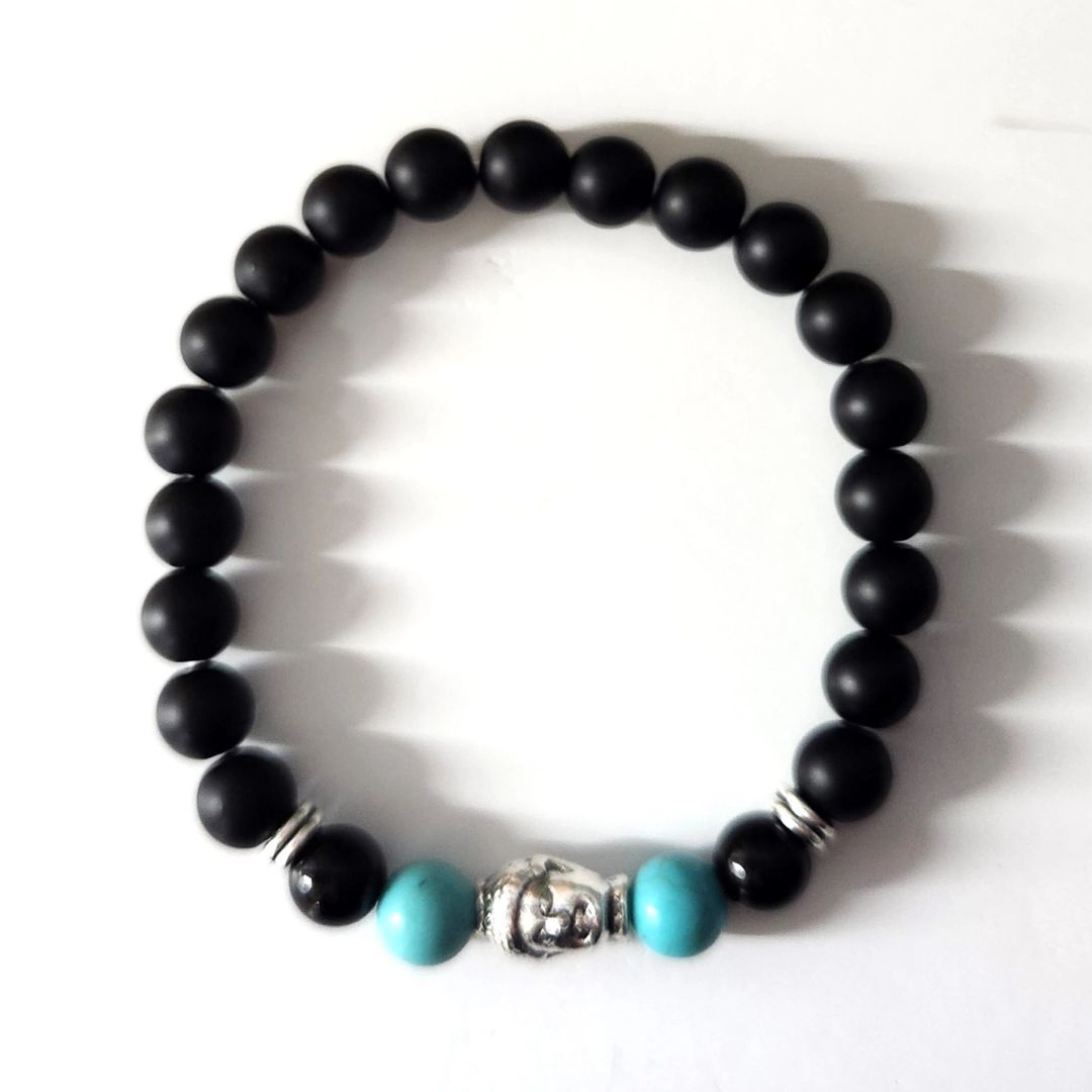 Buddha Black Obsidian Beaded Bracelets