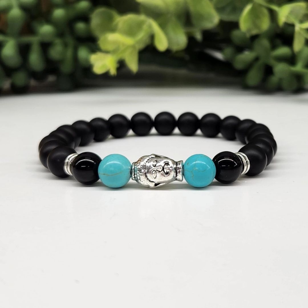 Buddha Black Obsidian Beaded Bracelets