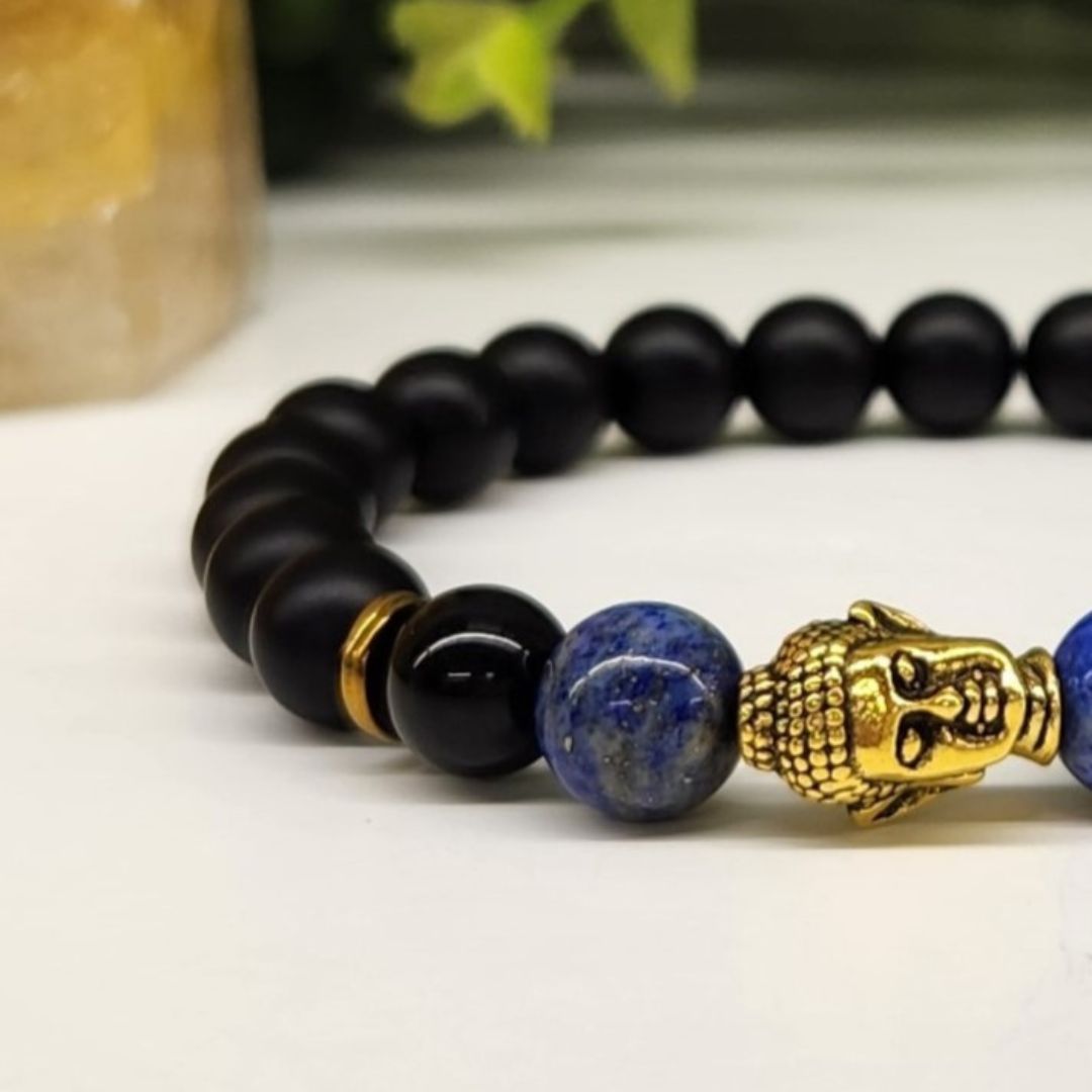 Buddha Black Obsidian Beaded Bracelets