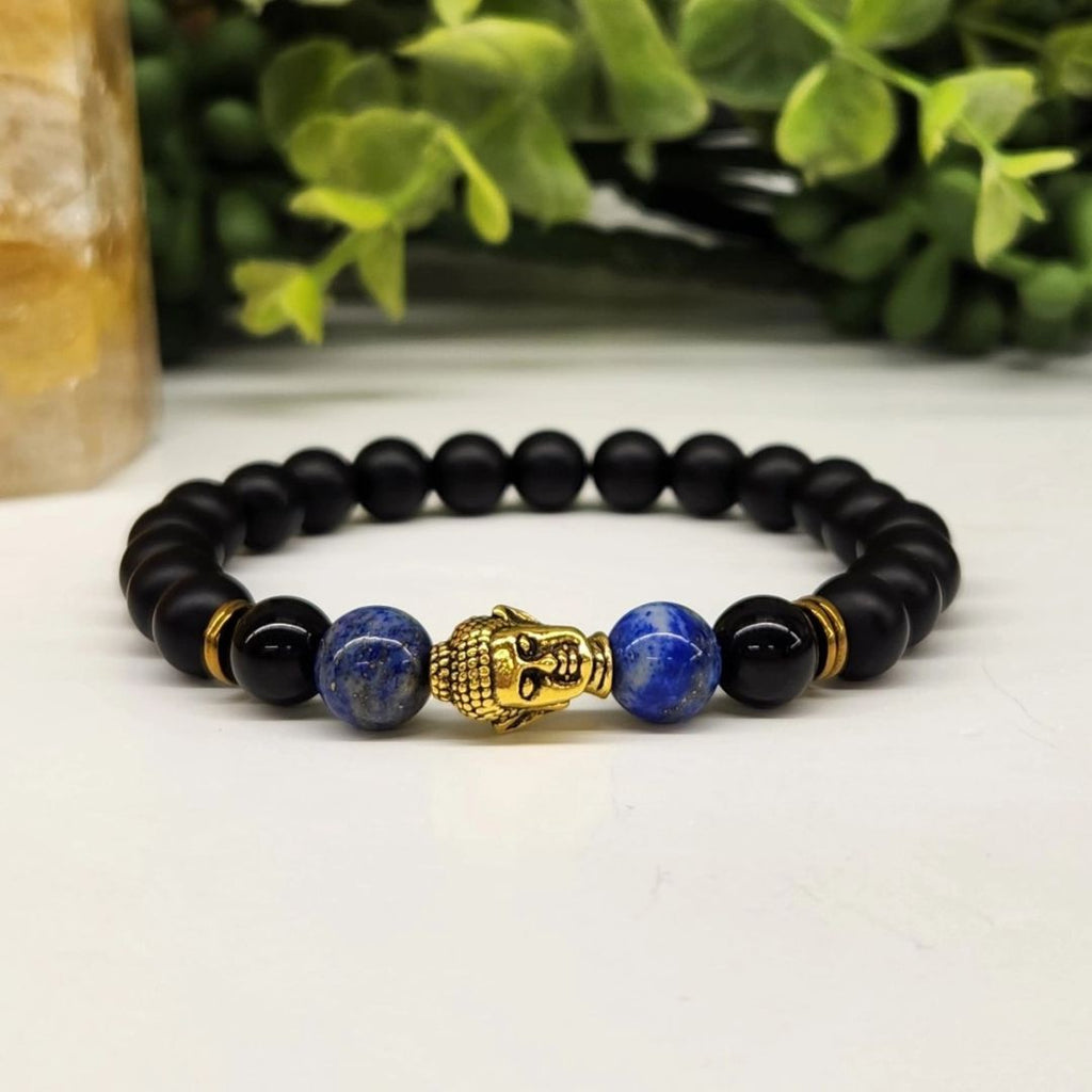 Buddha Black Obsidian Beaded Bracelets