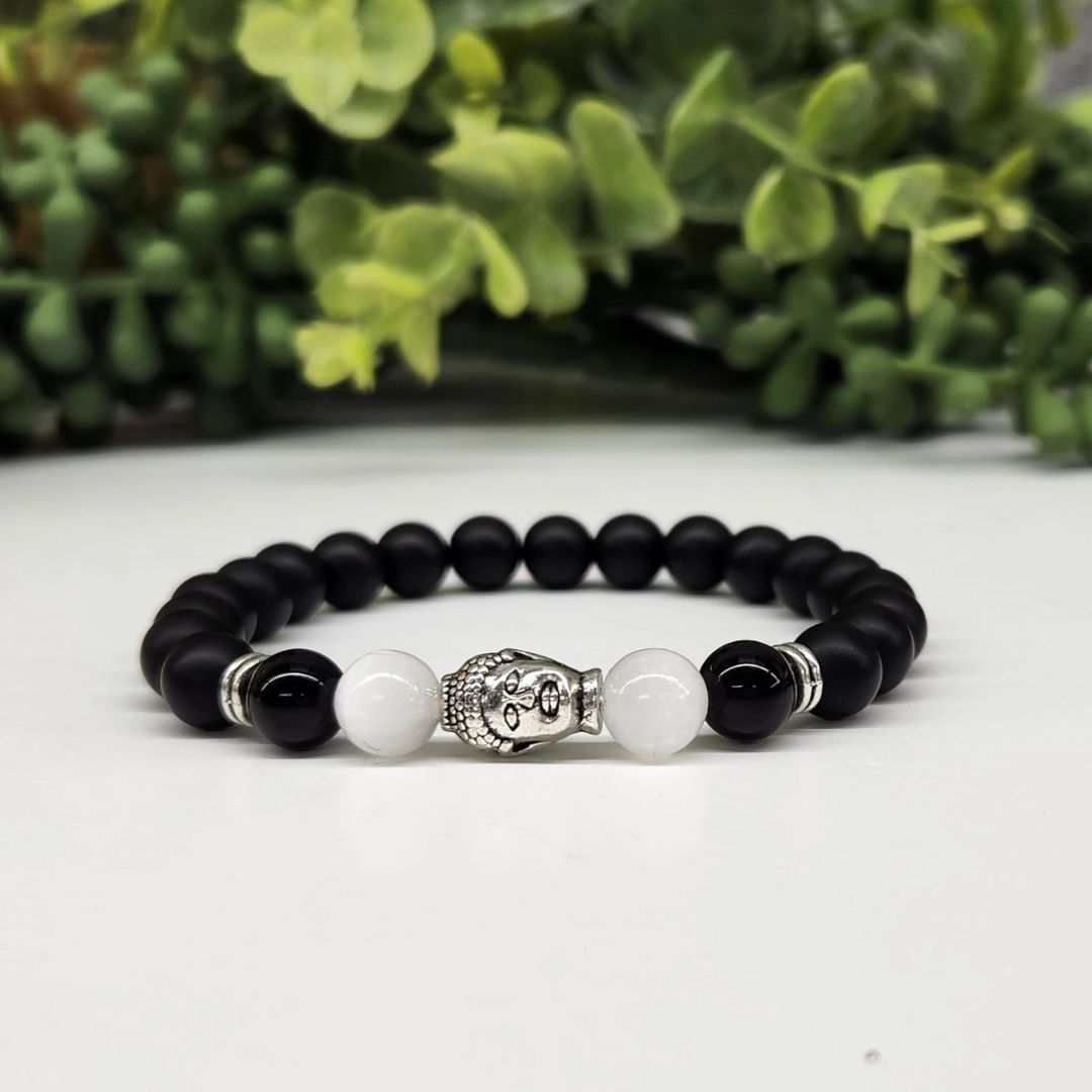 Buddha Black Obsidian Beaded Bracelets