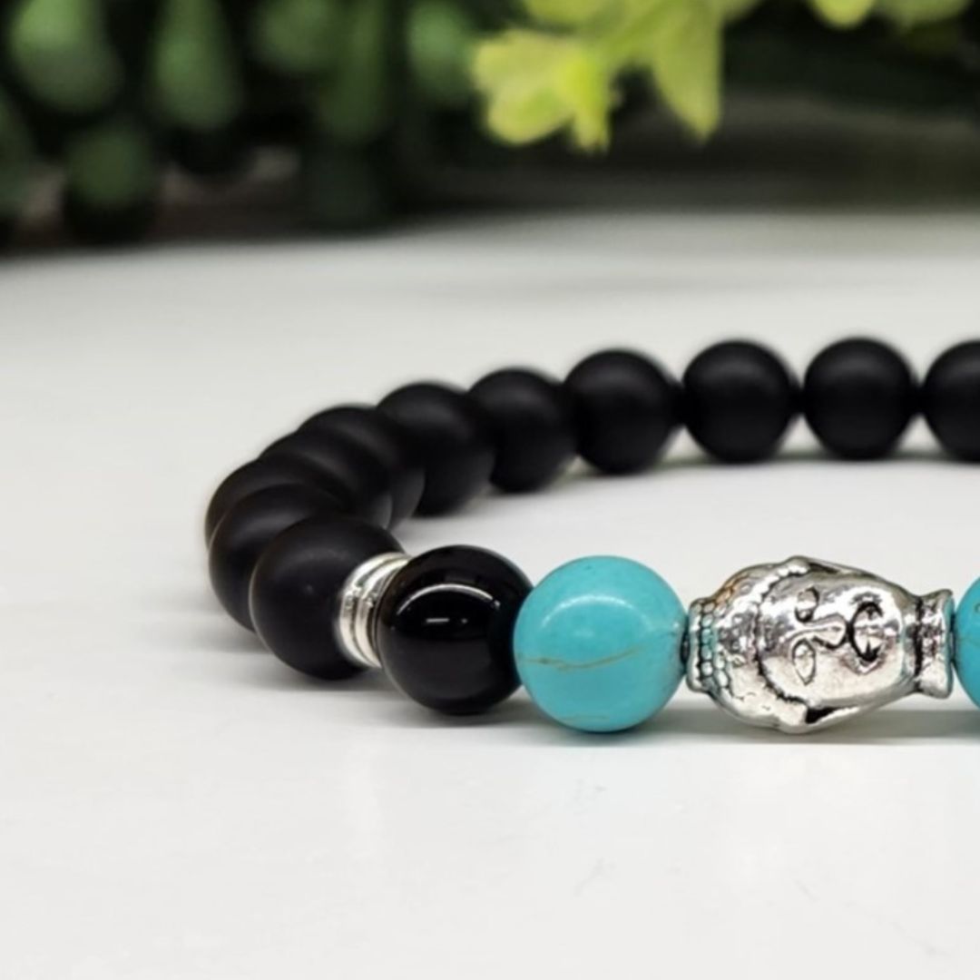 Buddha Black Obsidian Beaded Bracelets