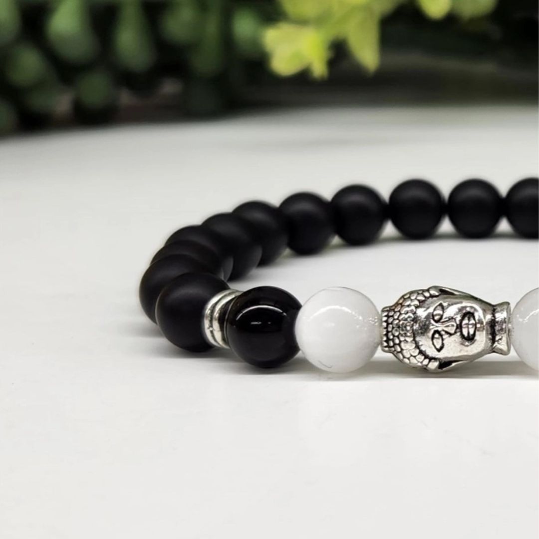 Buddha Black Obsidian Beaded Bracelets